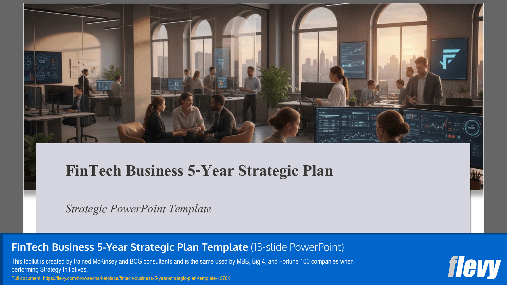 FinTech Business 5-Year Strategic Plan Template (13-slide PPT PowerPoint presentation slide deck (PPTX)) Preview Image