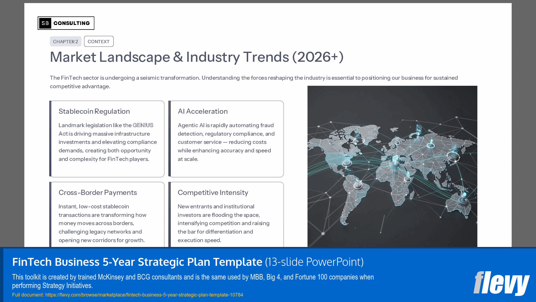 FinTech Business 5-Year Strategic Plan Template (13-slide PPT PowerPoint presentation slide deck (PPTX)) Preview Image