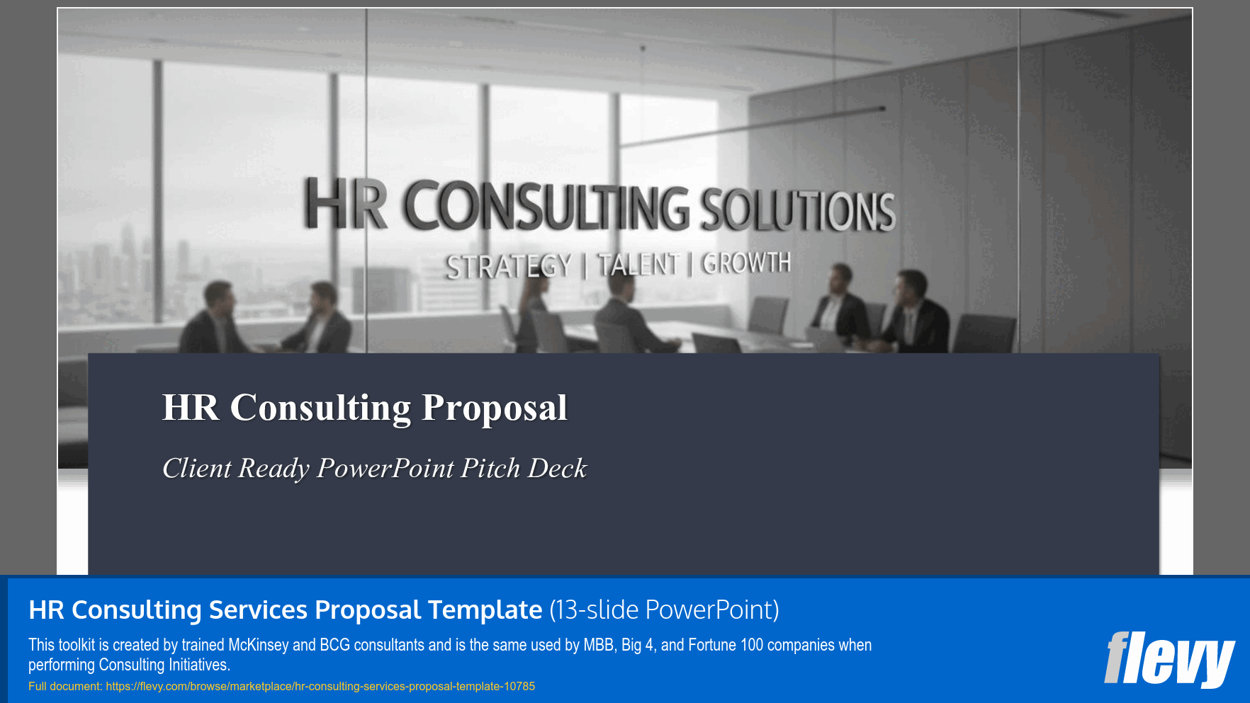 HR Consulting Services Proposal Template (13-slide PPT PowerPoint presentation slide deck (PPTX)) Preview Image