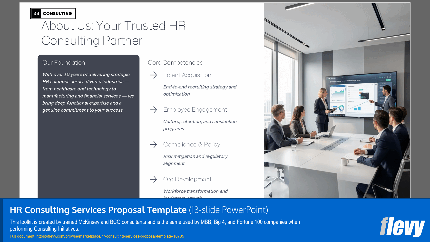 HR Consulting Services Proposal Template (13-slide PPT PowerPoint presentation slide deck (PPTX)) Preview Image