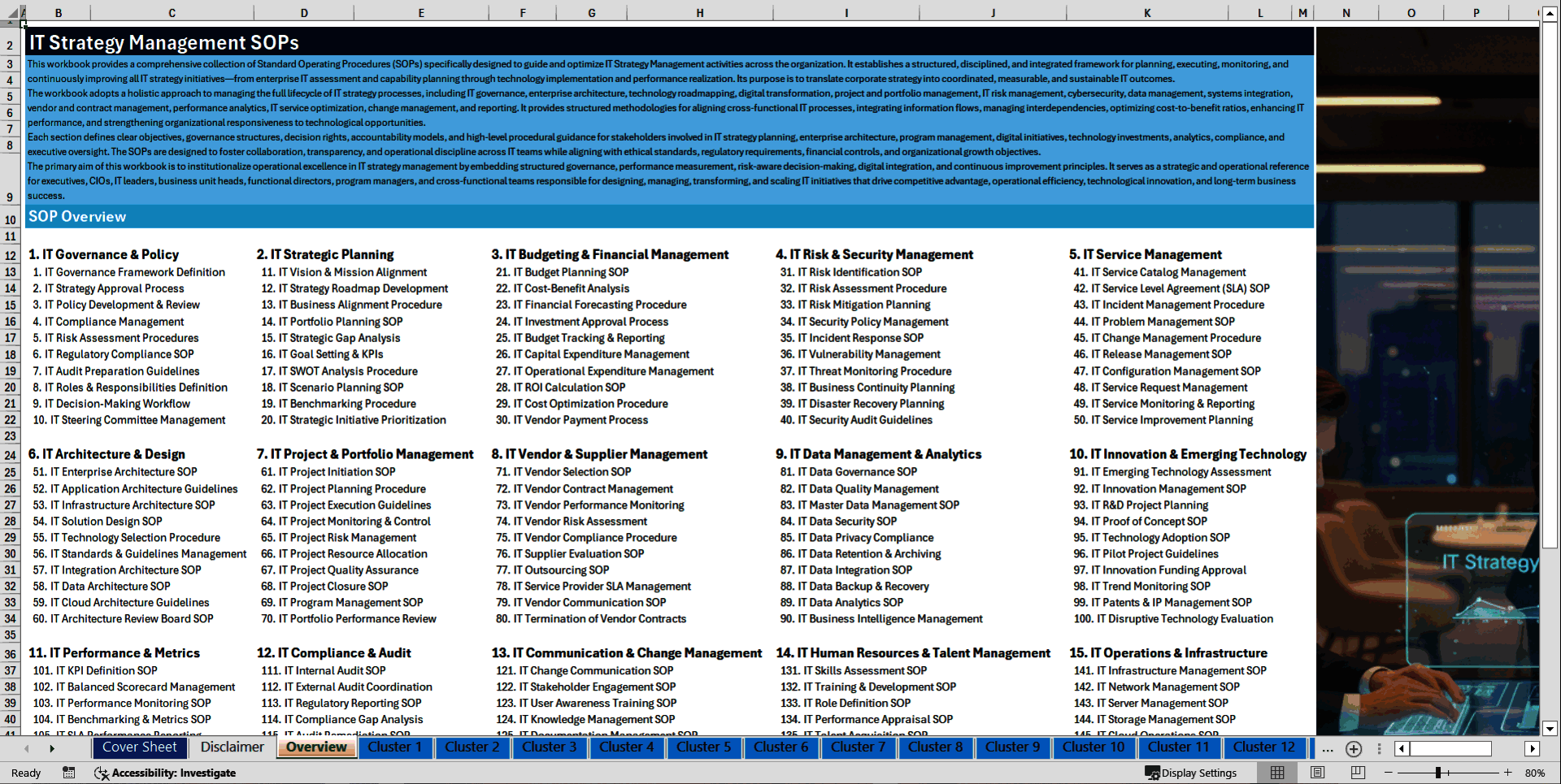 100+ IT Strategy Management SOPs (Excel template (XLSX)) Preview Image