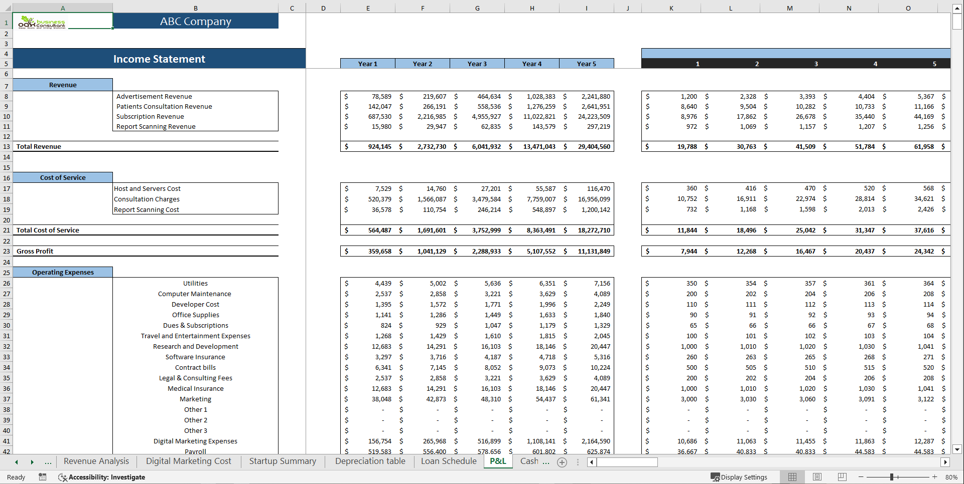 Smart Hospital Financial Model Template (Excel template (XLSX)) Preview Image
