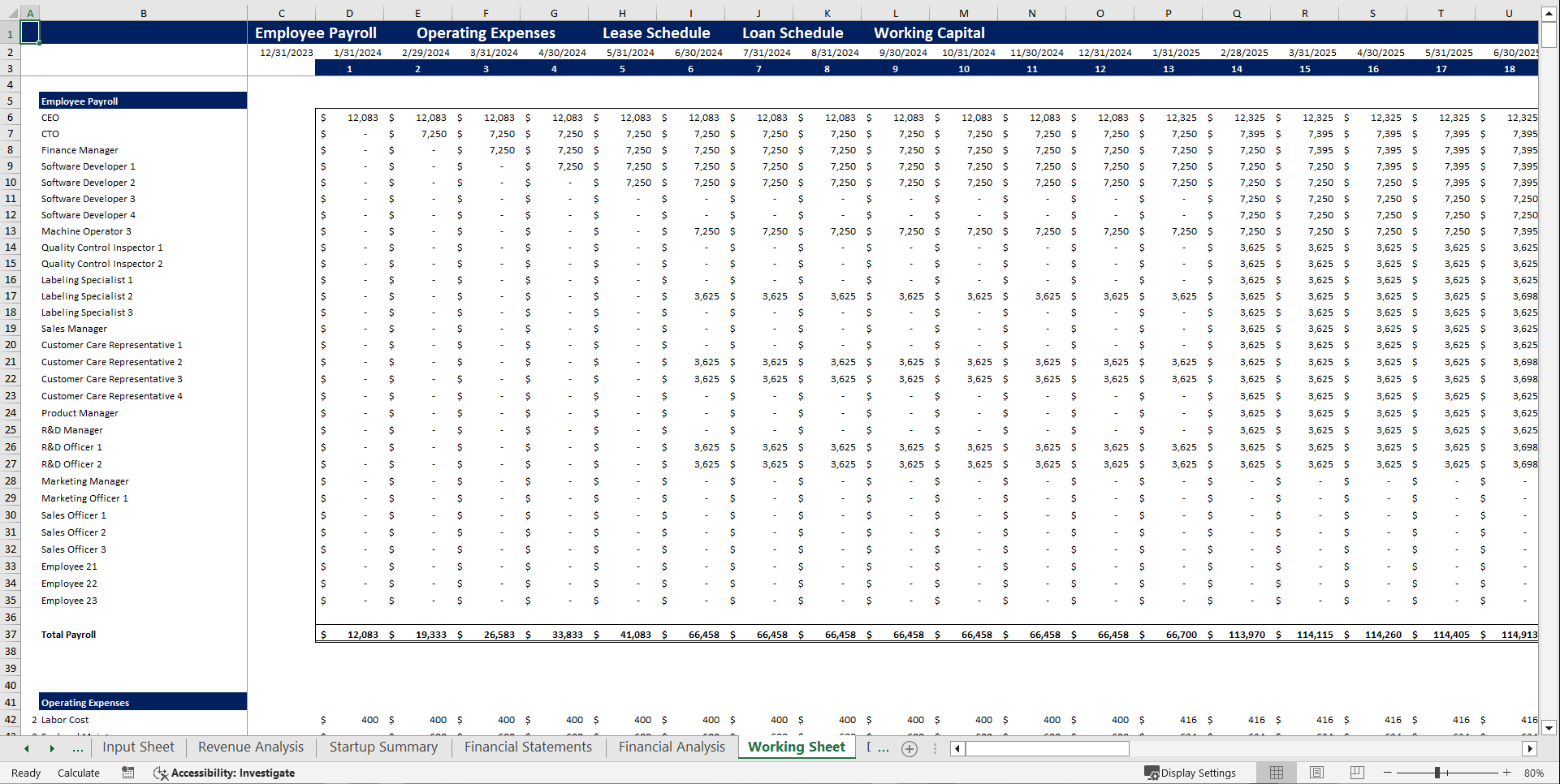 Courier Service Financial Model Template (Excel template (XLSX)) Preview Image