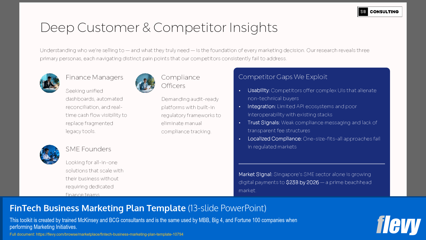 FinTech Business Marketing Plan Template (13-slide PPT PowerPoint presentation slide deck (PPTX)) Preview Image