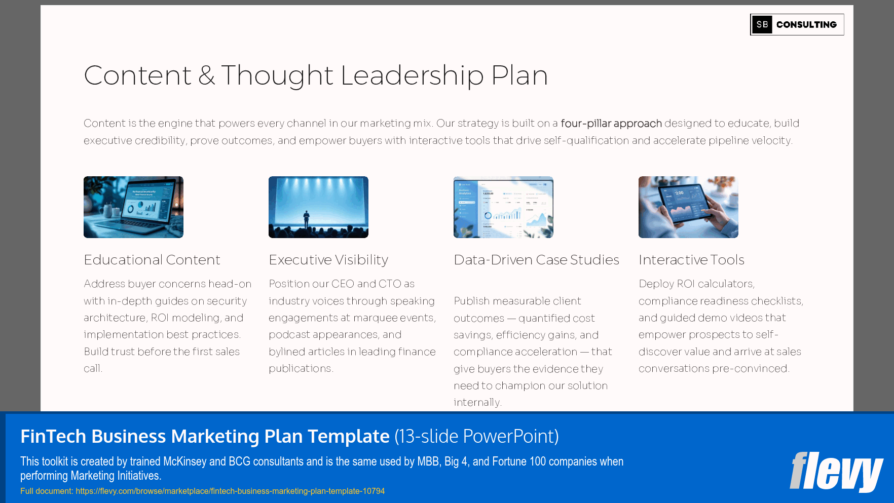 FinTech Business Marketing Plan Template (13-slide PPT PowerPoint presentation slide deck (PPTX)) Preview Image