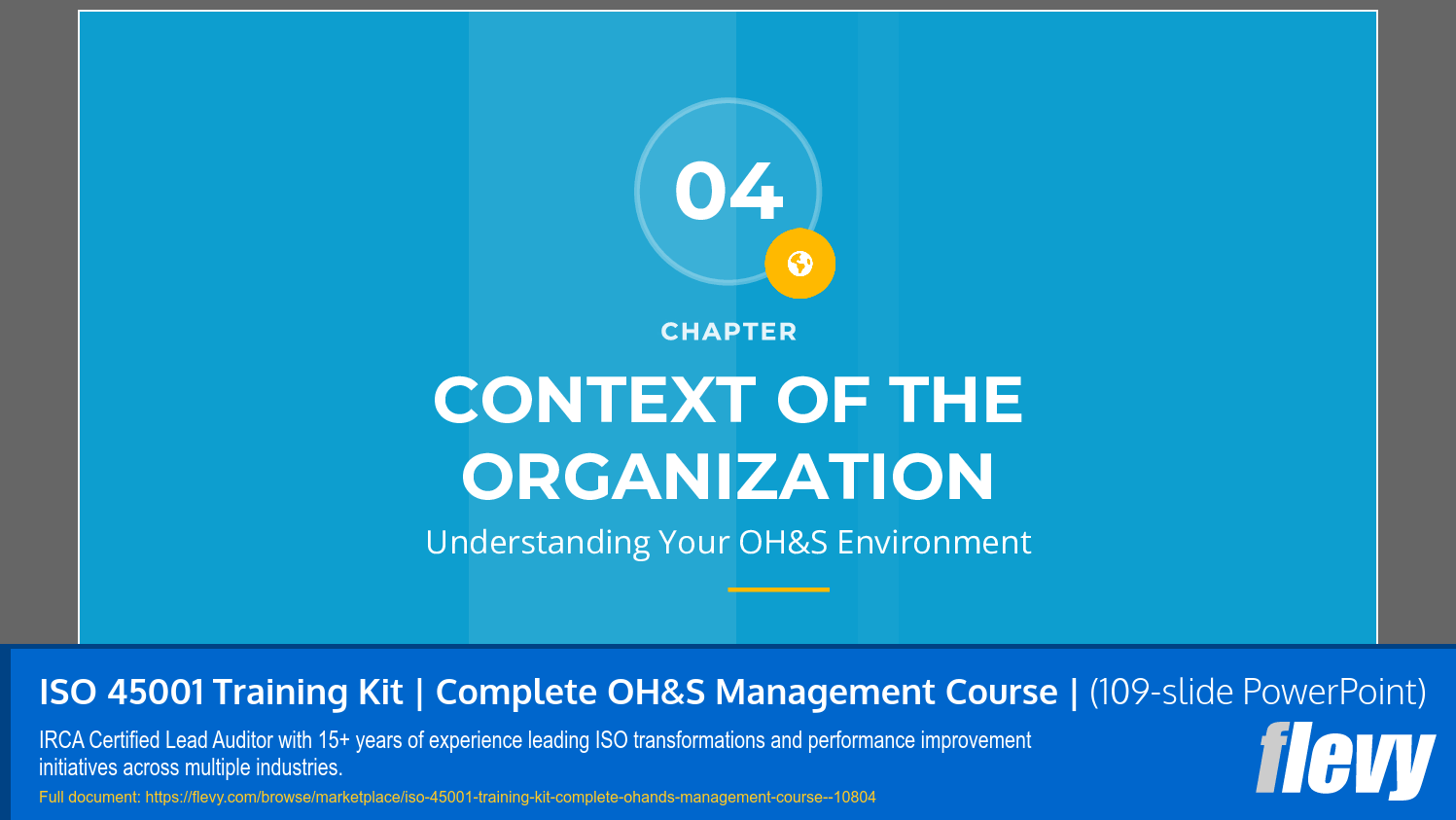 ISO 45001 Training Kit | Complete OH&S Management Course | (109-slide PPT PowerPoint presentation slide deck (PPTX)) Preview Image