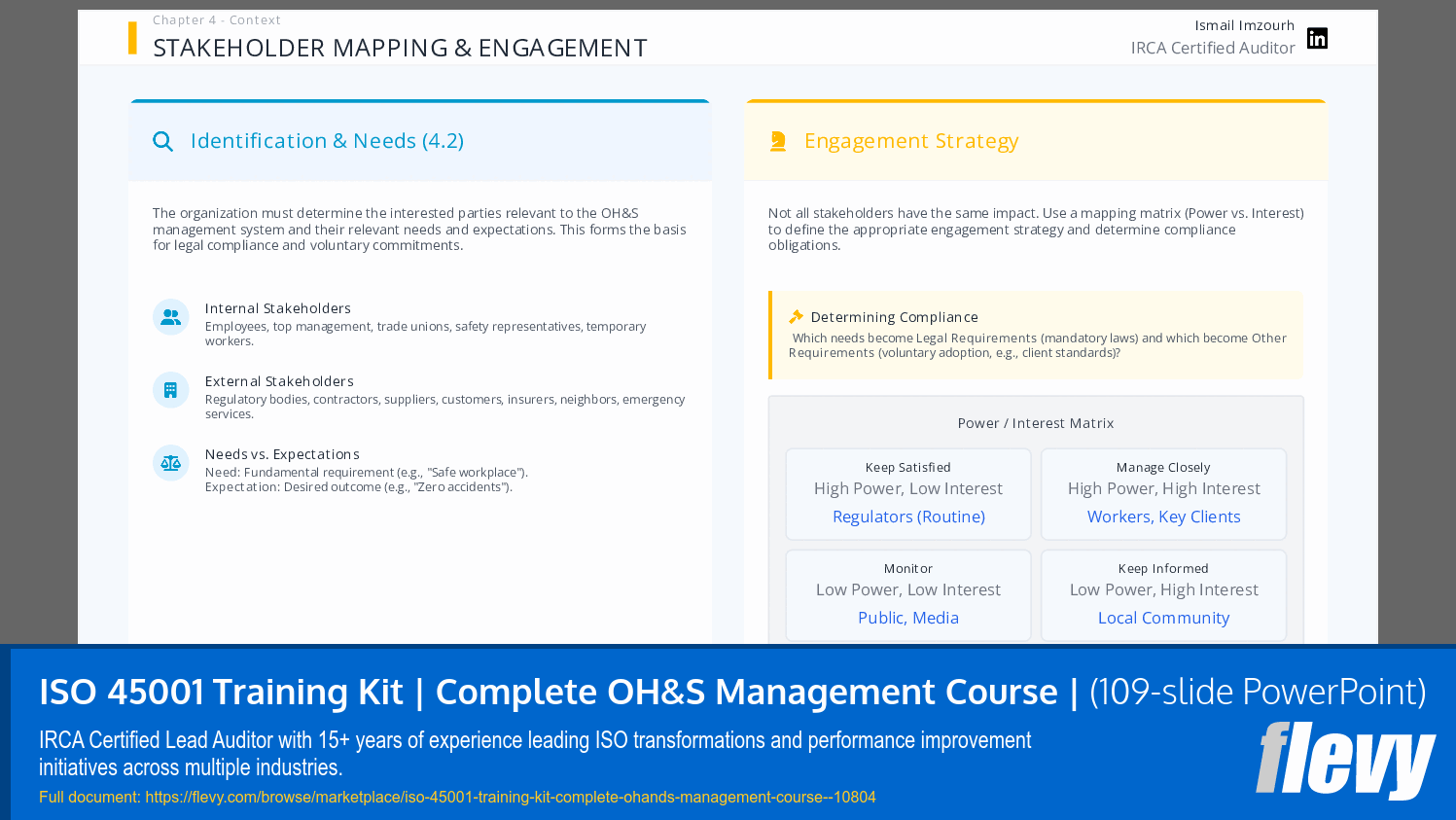ISO 45001 Training Kit | Complete OH&S Management Course | (109-slide PPT PowerPoint presentation slide deck (PPTX)) Preview Image