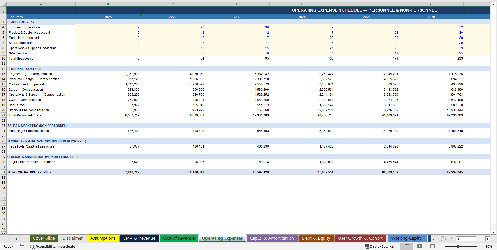 Marketplace (Two-sided Platform) 3 Statement Financial Model (Excel template (XLSX)) Preview Image