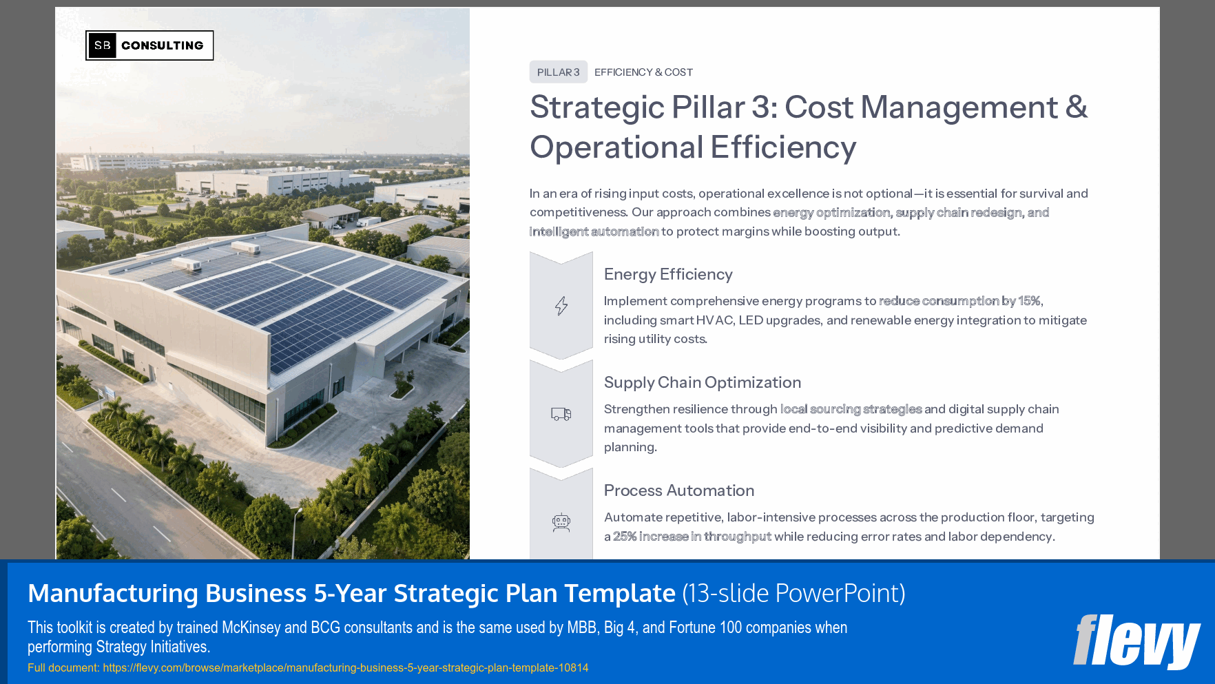 Manufacturing Business 5-Year Strategic Plan Template (13-slide PPT PowerPoint presentation slide deck (PPTX)) Preview Image