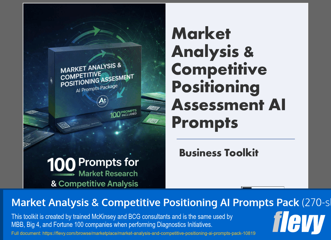 Market Analysis & Competitive Positioning AI Prompts Pack (270-slide PPT PowerPoint presentation slide deck (PPTX)) Preview Image