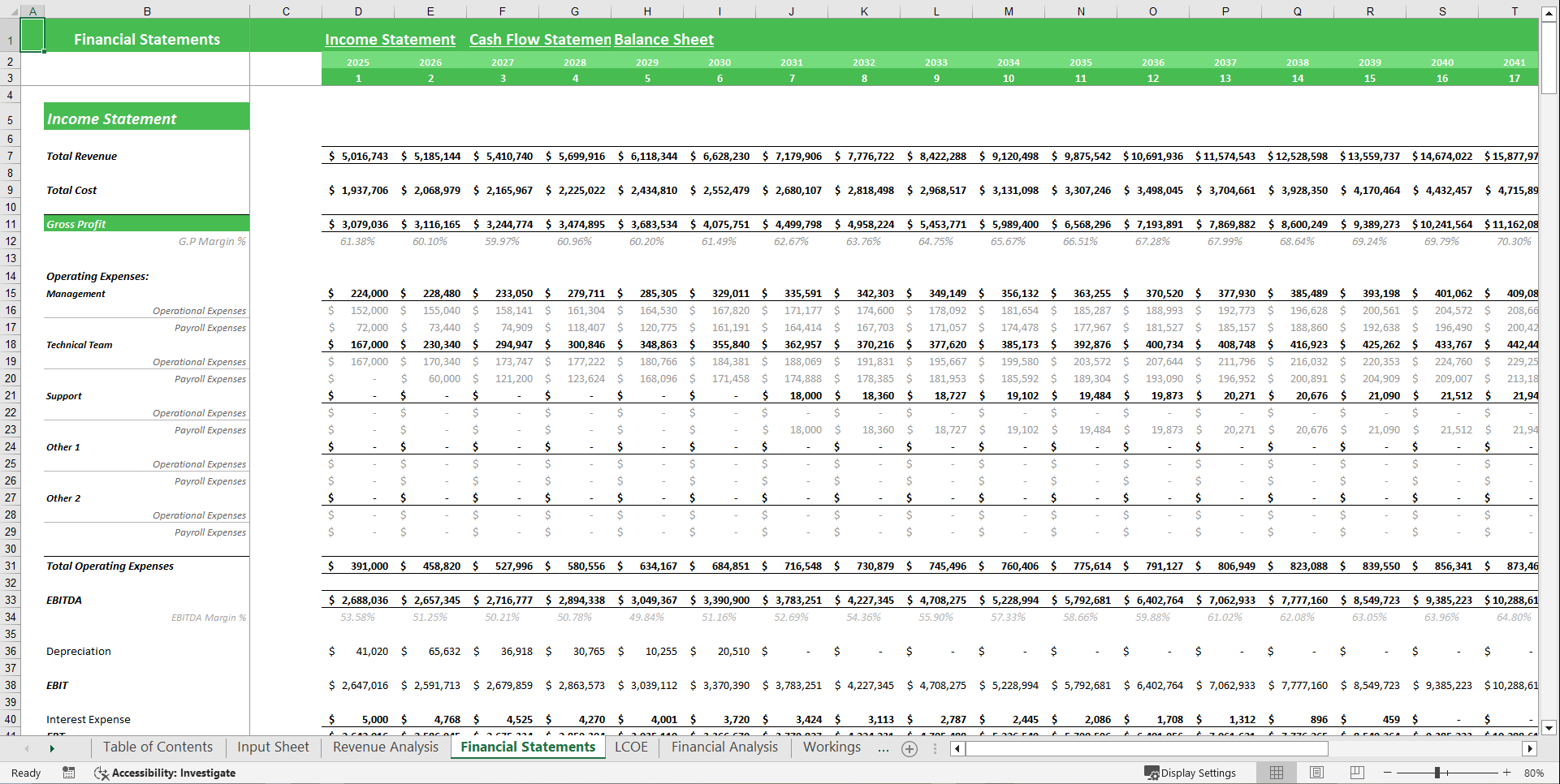 Solar Energy Financial Model Template (Excel template (XLSX)) Preview Image