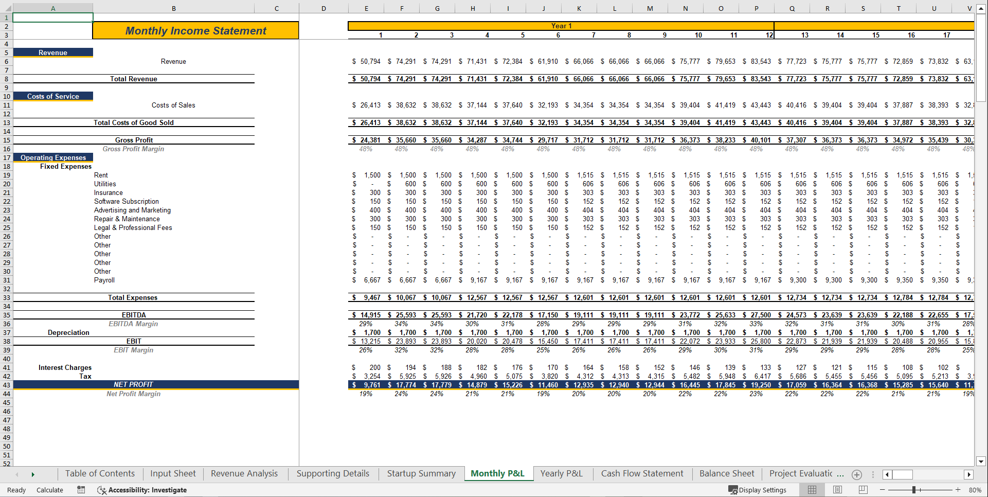 Coffee Shop Financial Model Template (Excel template (XLSX)) Preview Image