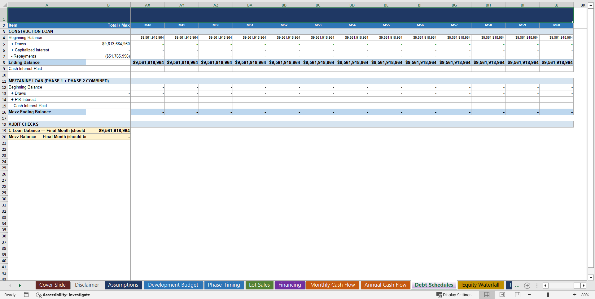 Real Estate - Multiphase Land Development Financial Model (Excel template (XLSX)) Preview Image