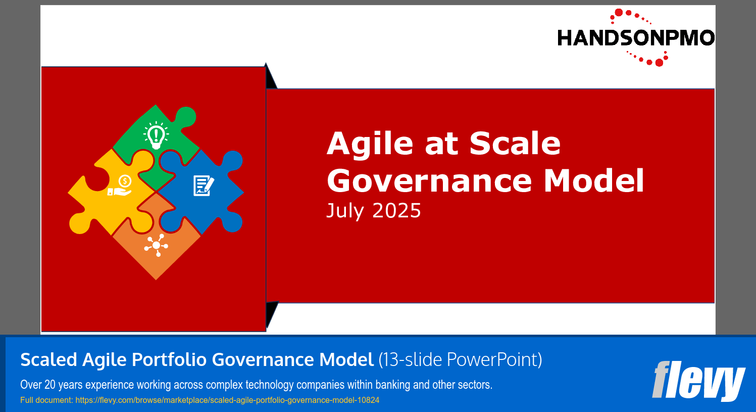Scaled Agile Portfolio Governance Model (13-slide PPT PowerPoint presentation slide deck (PPTX)) Preview Image
