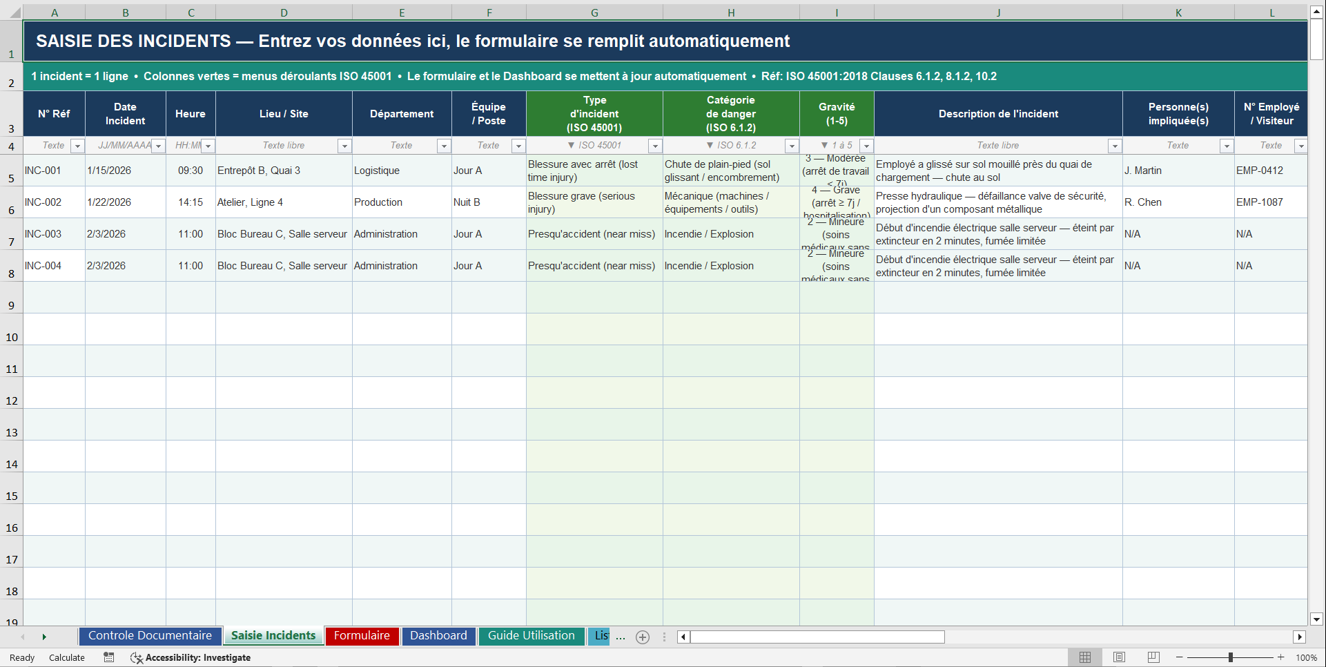 Incident Report Form Pro (Excel template (XLSX)) Preview Image