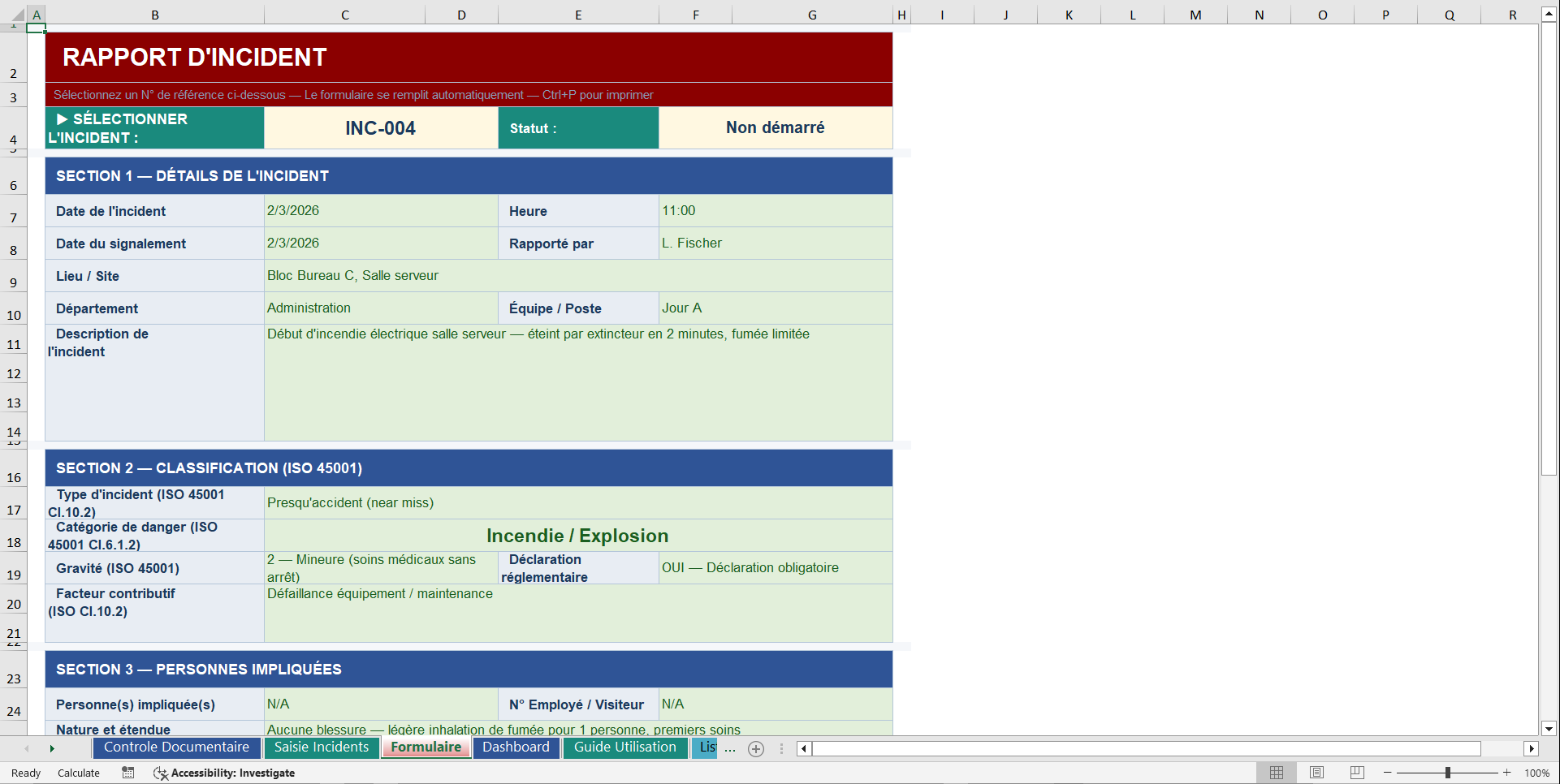 Incident Report Form Pro (Excel template (XLSX)) Preview Image
