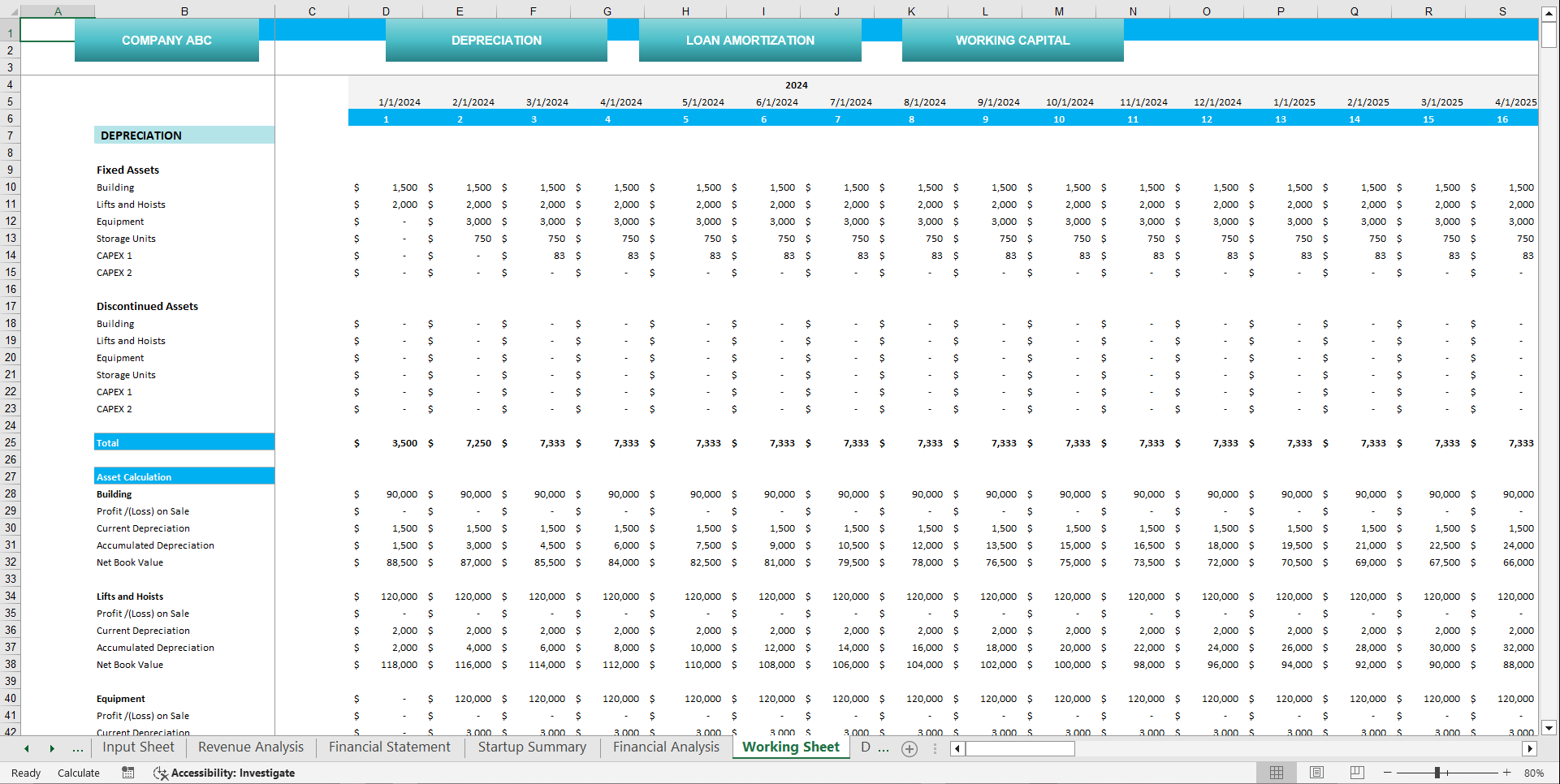 Auto Repair Financial Model Template (Excel template (XLSX)) Preview Image