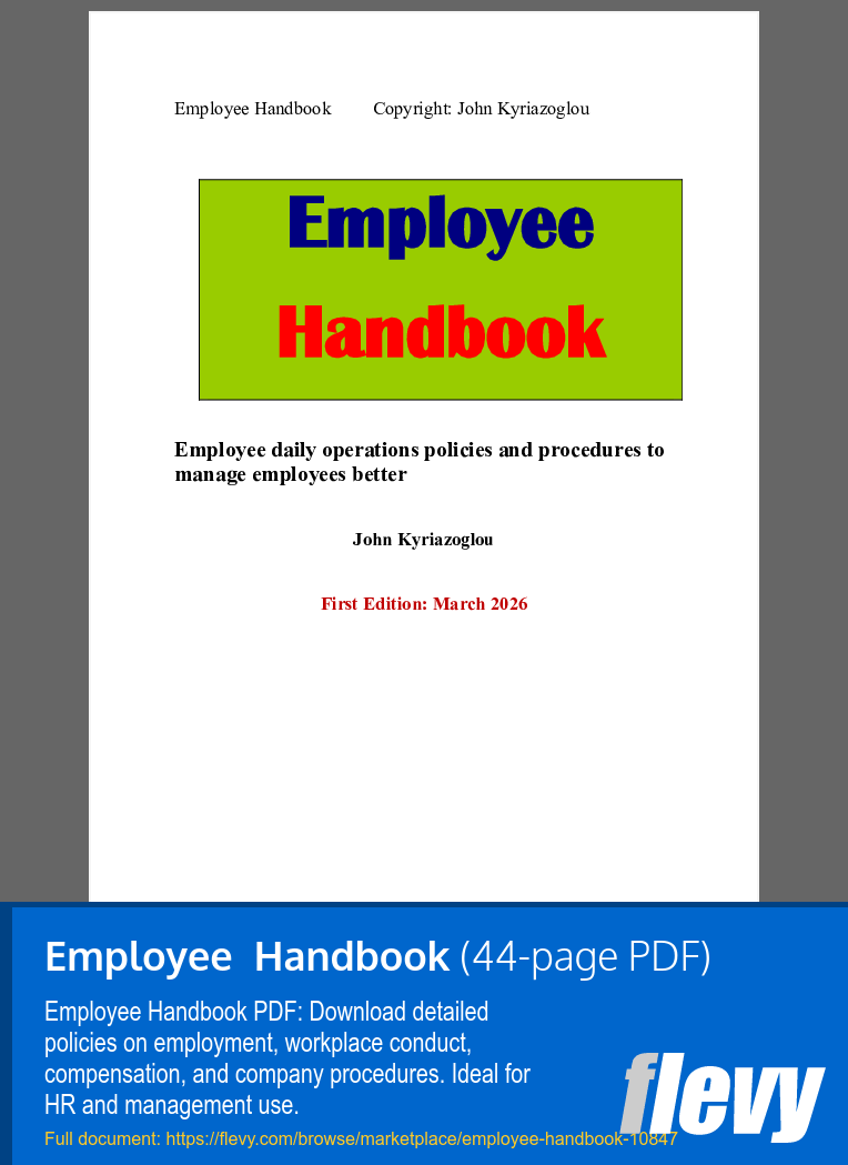Employee  Handbook (44-page PDF document) Preview Image