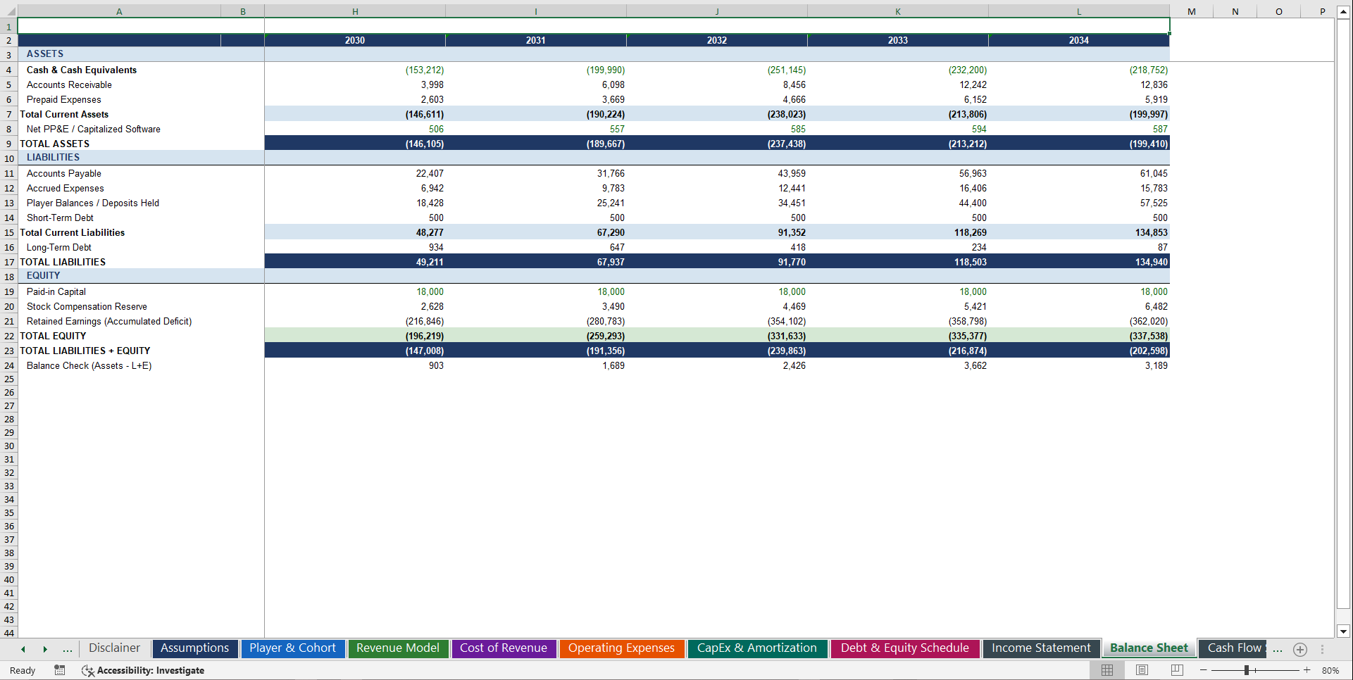 iGaming Business 10-Year 3 Statement Financial Model (Excel template (XLSX)) Preview Image