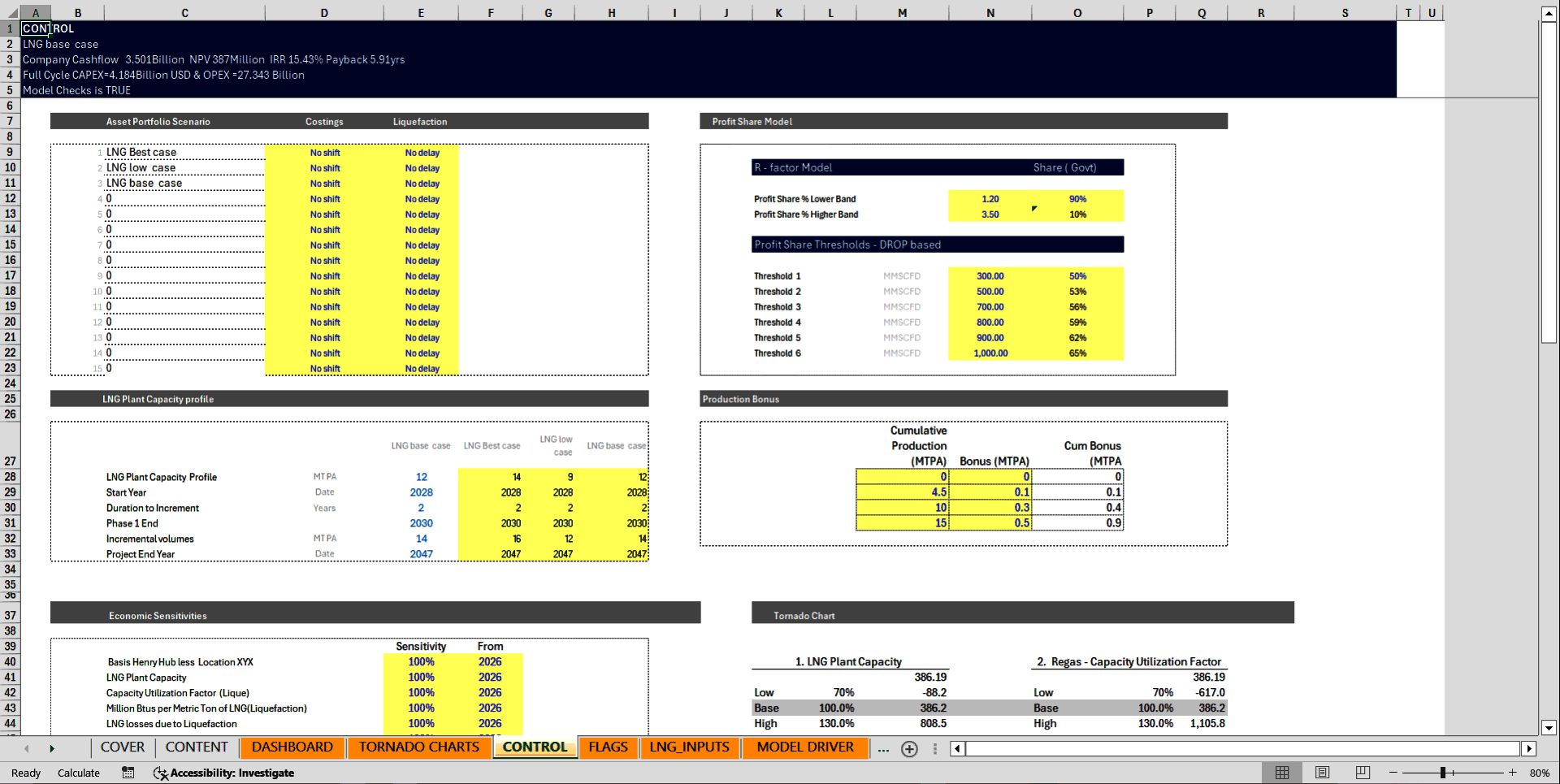 8-10 MTPA Liquefied Natural Gas (LNG) Financial Model (Excel template (XLSX)) Preview Image