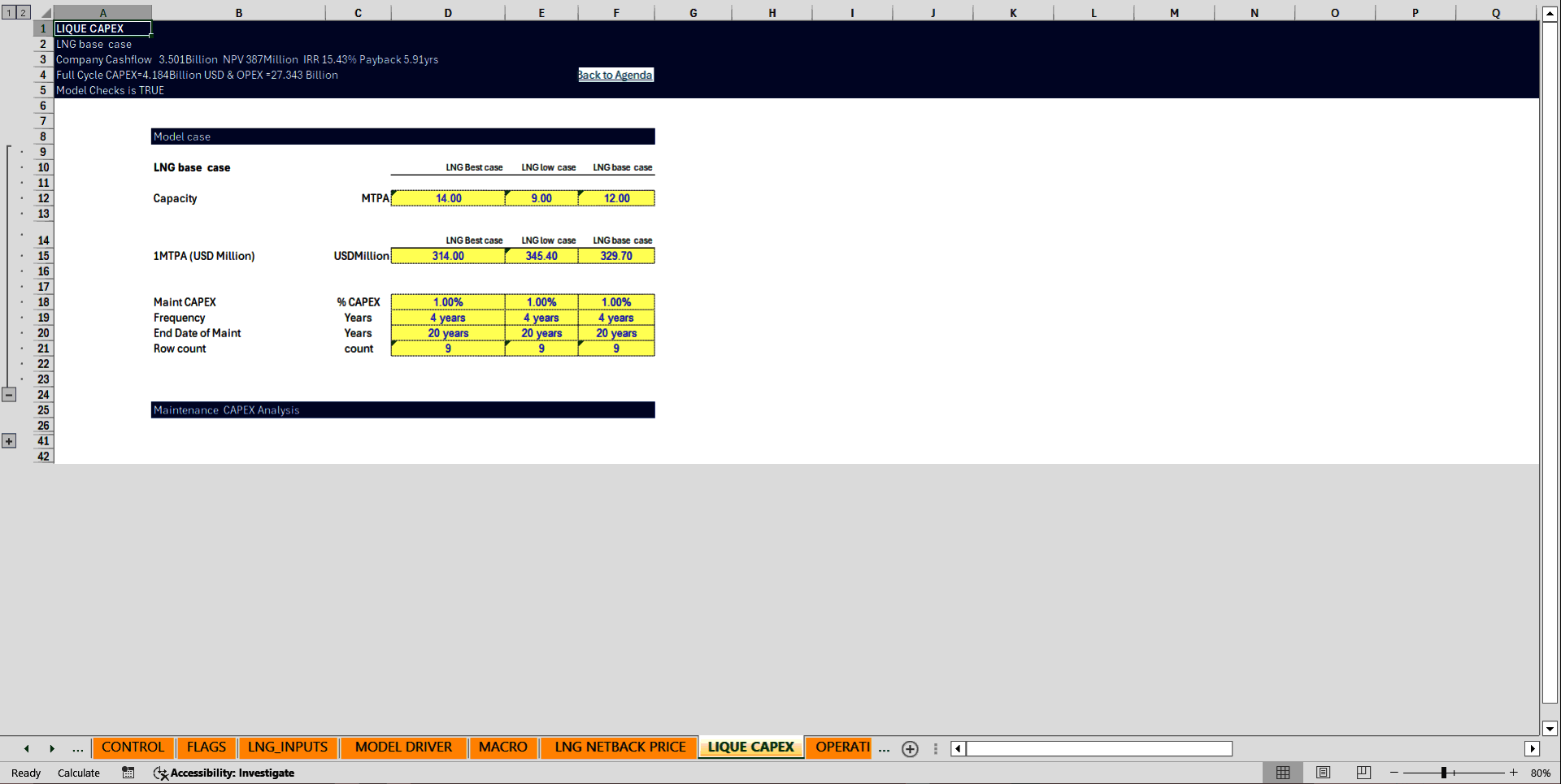 8-10 MTPA Liquefied Natural Gas (LNG) Financial Model (Excel template (XLSX)) Preview Image