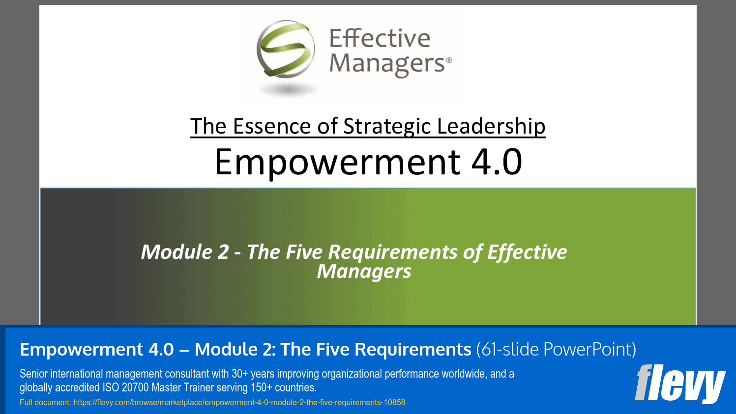 Empowerment 4.0 – Module 2: The Five Requirements (61-slide PPT PowerPoint presentation slide deck (PPTX)) Preview Image