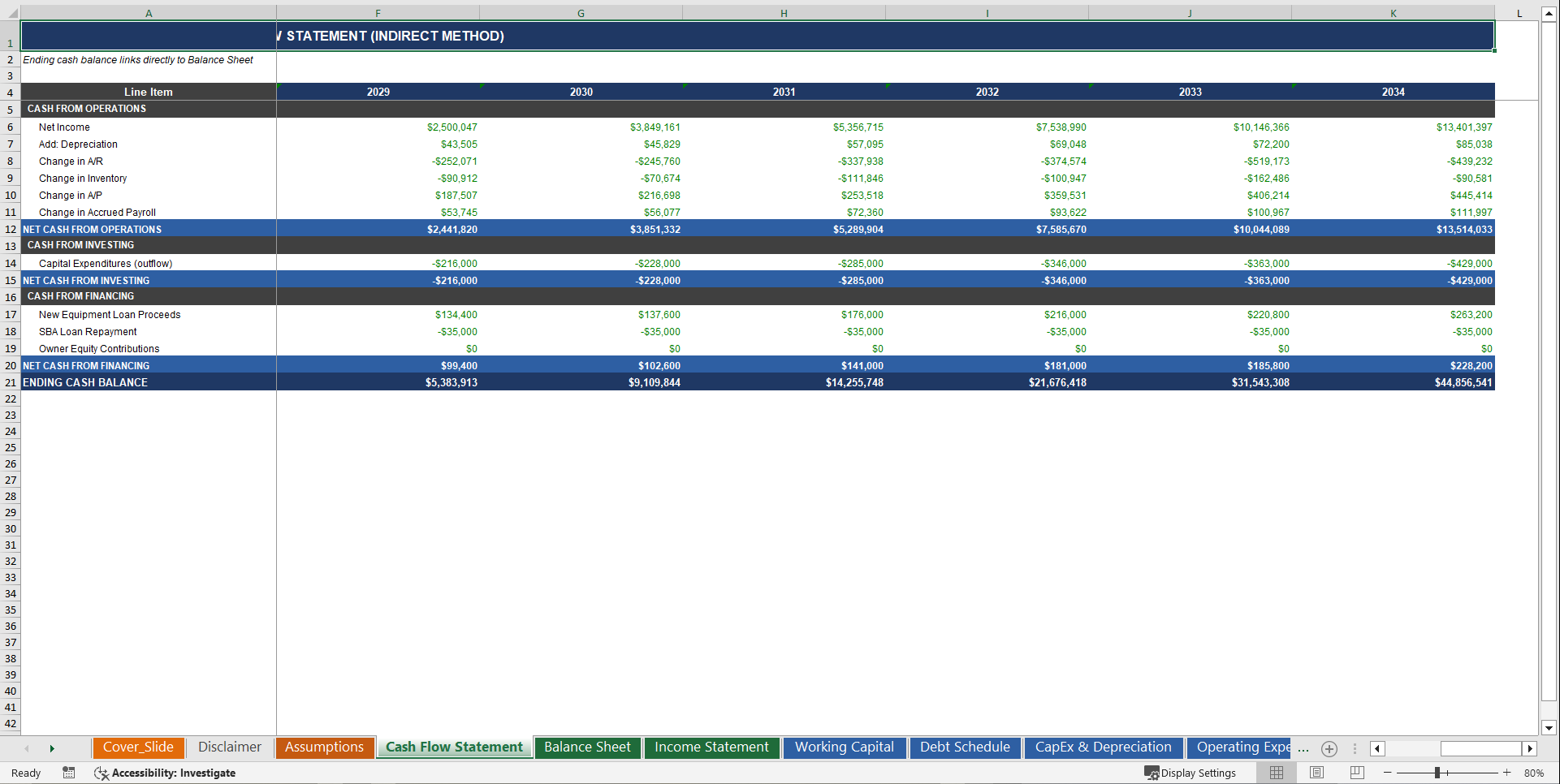 HVAC Contractor (Business) 3 Statement Financial Model (Excel template (XLSX)) Preview Image
