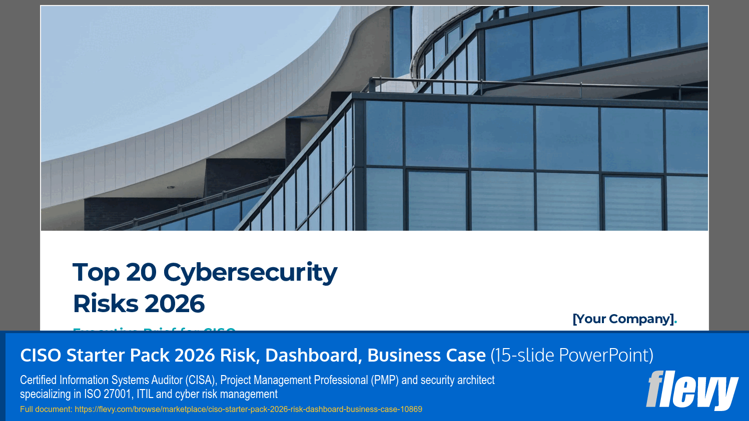 CISO Starter Pack 2026 Risk, Dashboard, Business Case (15-slide PPT PowerPoint presentation slide deck (PPTX)) Preview Image
