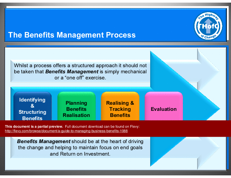 A Guide to Managing Business Benefits (26-slide PowerPoint presentation (PPT)) Preview Image