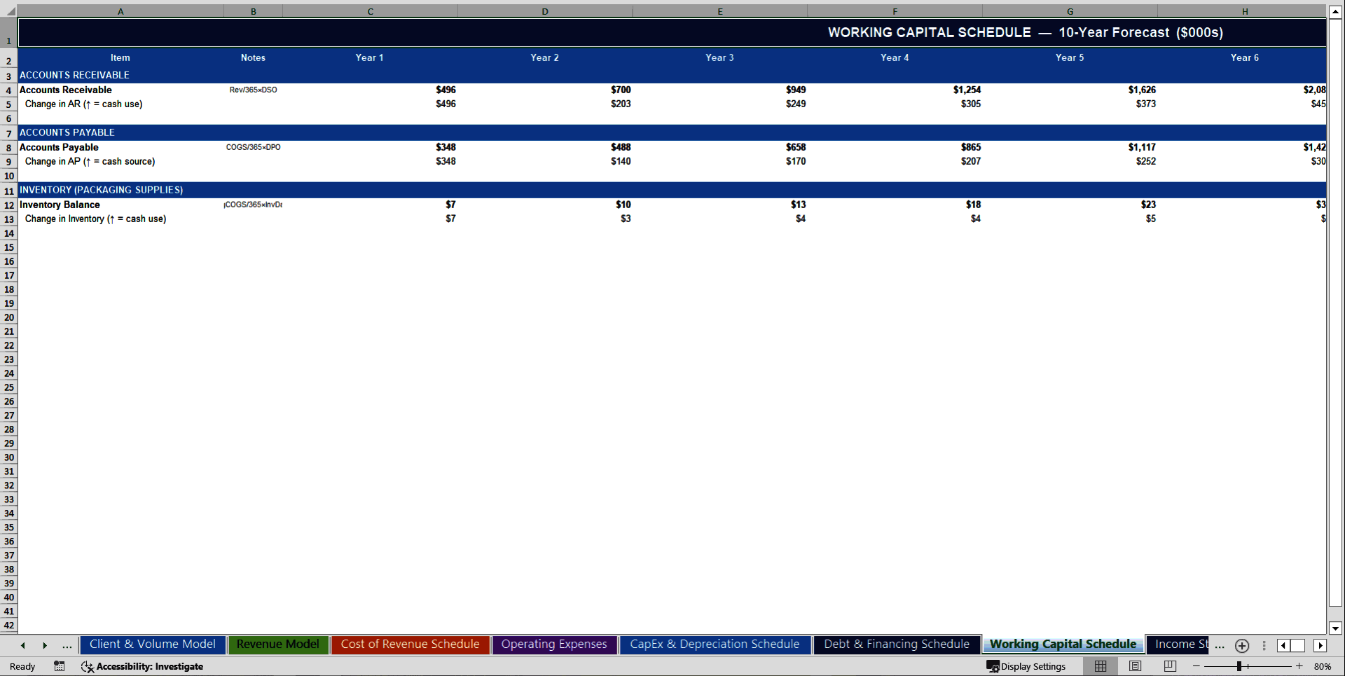 Third-Party Logistics (3PL) Company – 10 Year Financial Model (Excel template (XLSX)) Preview Image