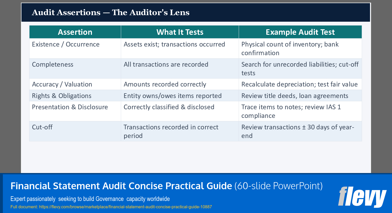 Financial Statement Audit Concise Practical Guide (60-slide PPT PowerPoint presentation slide deck (PPTX)) Preview Image