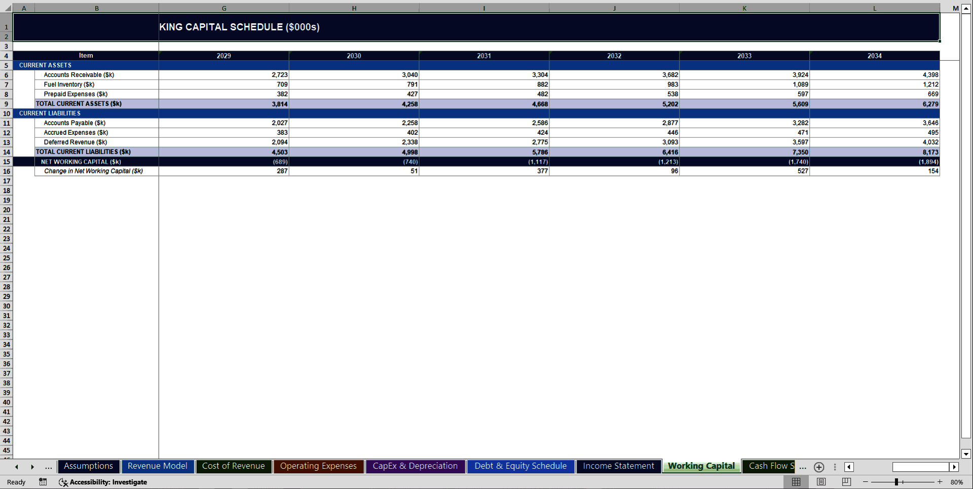 Fixed-Base Operator (FBO) – 10 Year Financial Model (Excel template (XLSX)) Preview Image
