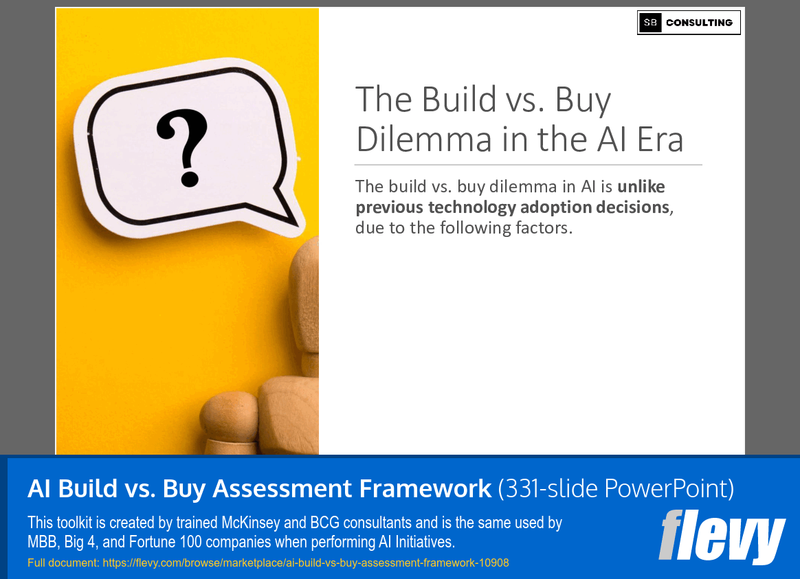 AI Build vs. Buy Assessment Framework (331-slide PPT PowerPoint presentation slide deck (PPTX)) Preview Image