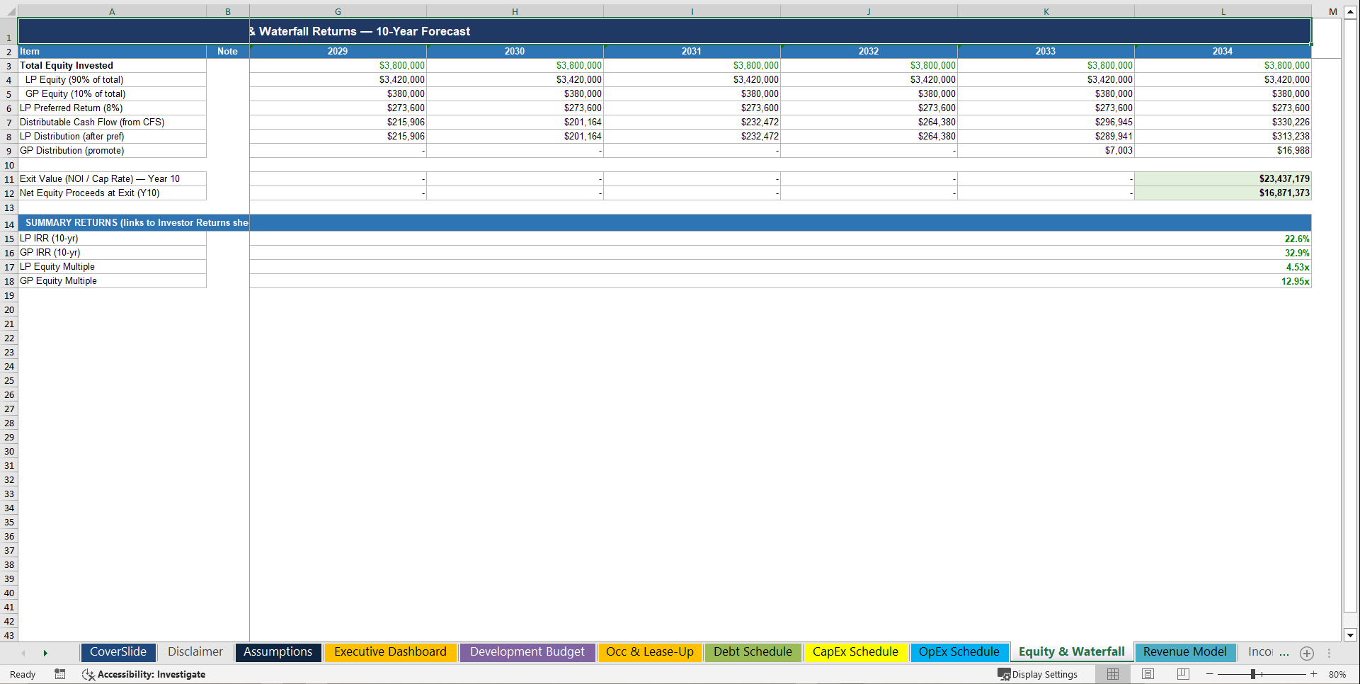 Mobile Home & RV Park Operator & Development Financial Model (Excel template (XLSX)) Preview Image