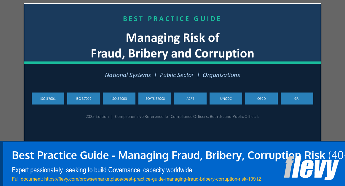 Best Practice Guide - Managing Fraud, Bribery, Corruption Risk (40-slide PPT PowerPoint presentation slide deck (PPTX)) Preview Image