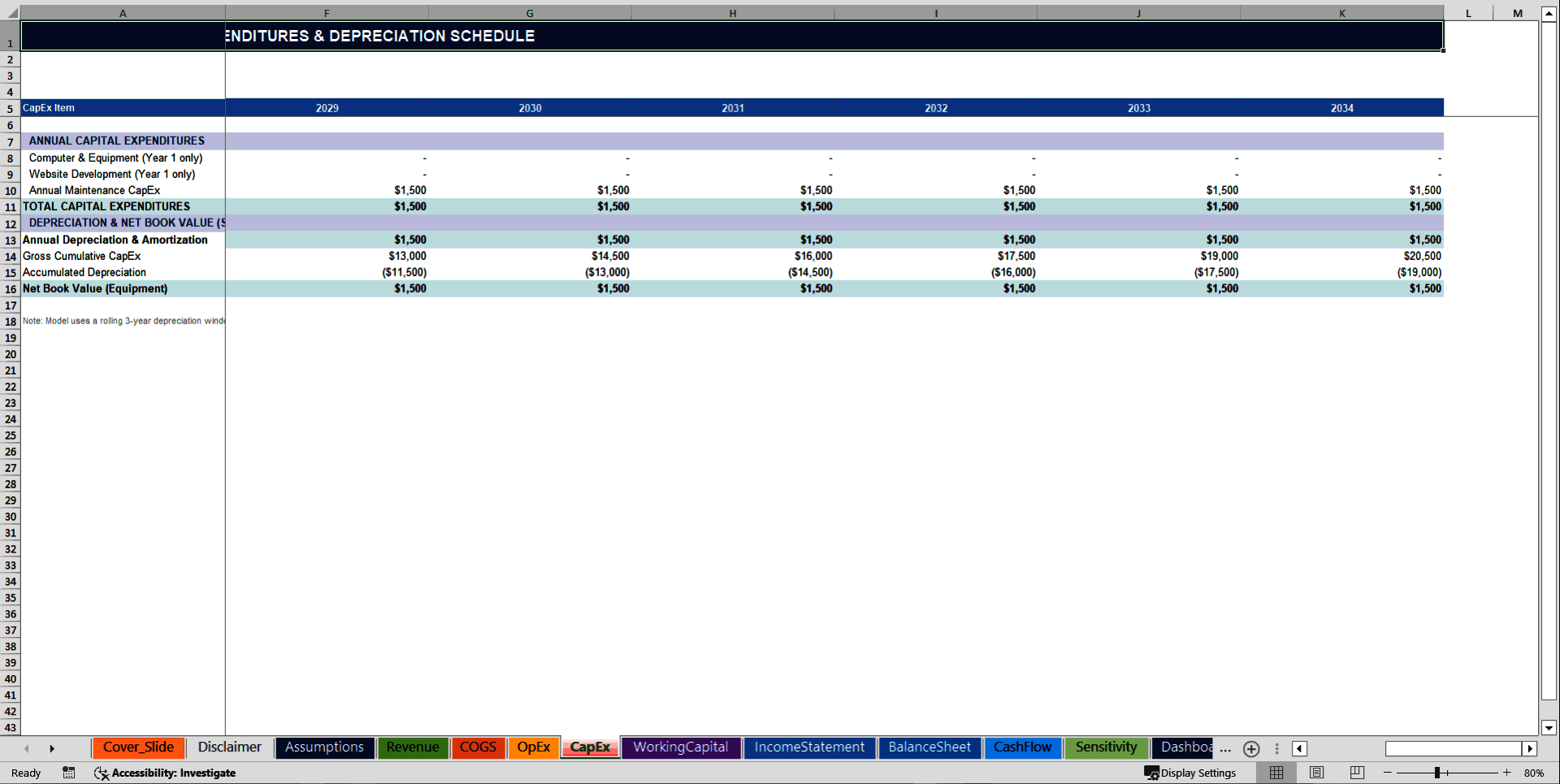 Solopreneur (One-Person Business) 10-Year Financial Model (Excel template (XLSX)) Preview Image