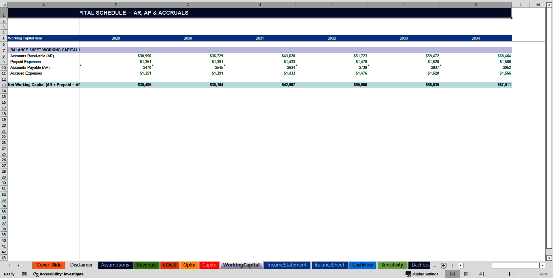 Solopreneur (One-Person Business) 10-Year Financial Model (Excel template (XLSX)) Preview Image