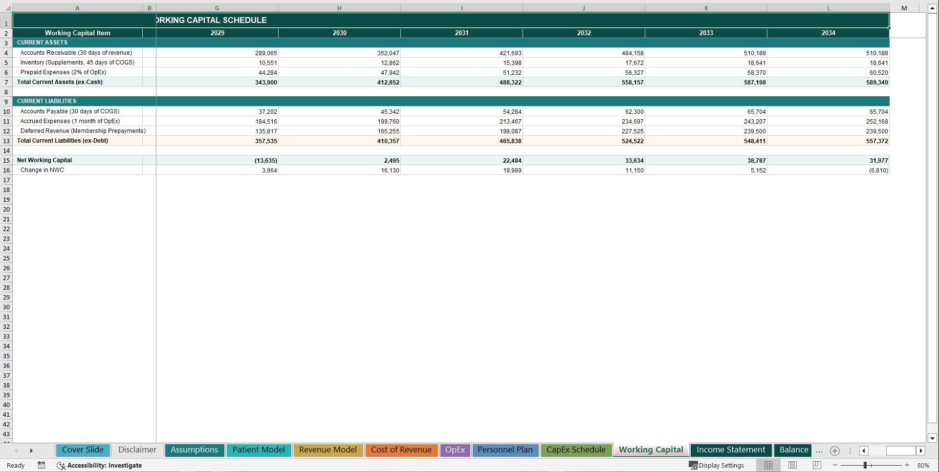 Longevity Clinic 10-Year 3 Statement Financial Model (Excel template (XLSX)) Preview Image