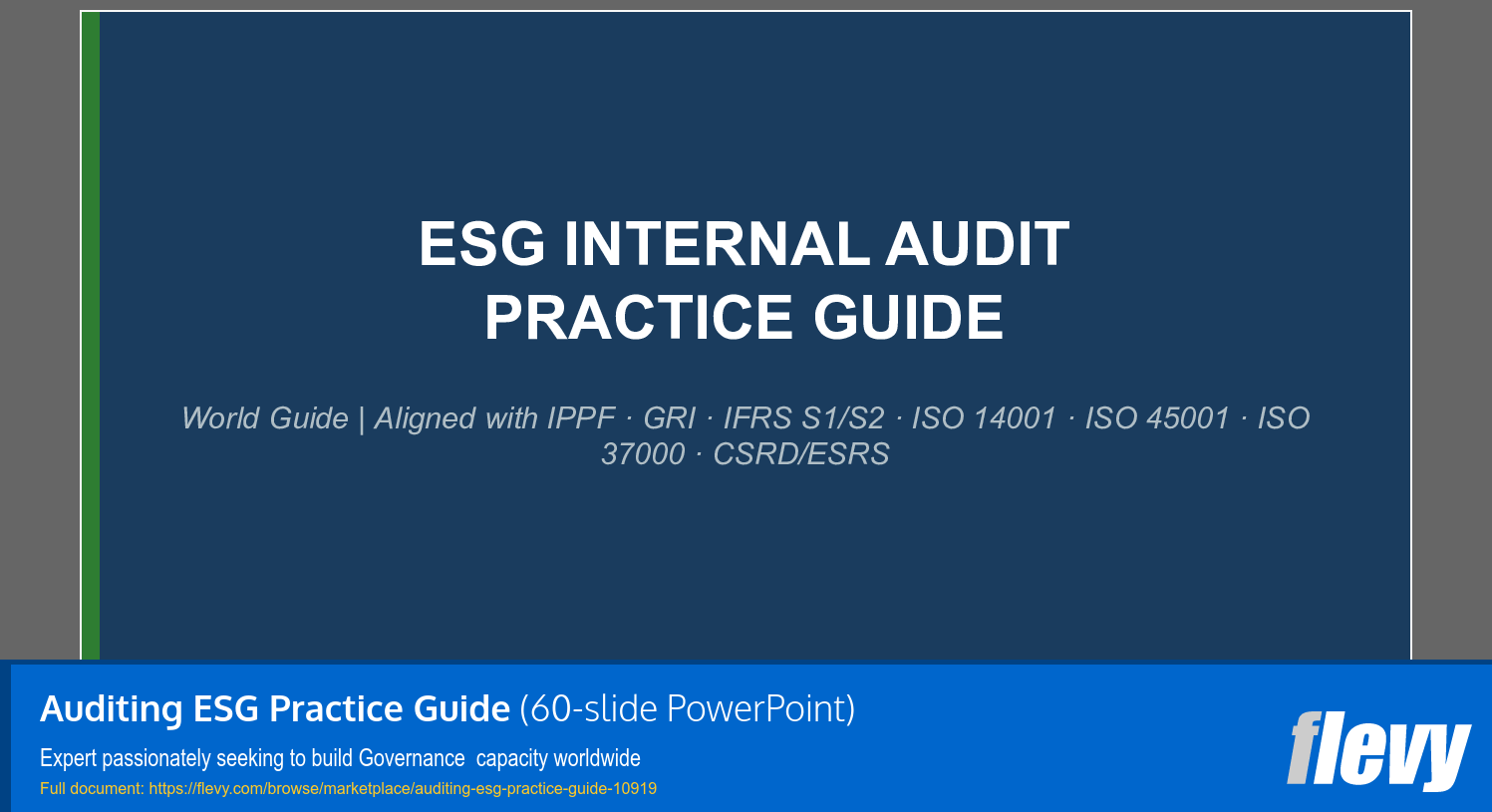 Auditing ESG Practice Guide (60-slide PPT PowerPoint presentation slide deck (PPTX)) Preview Image