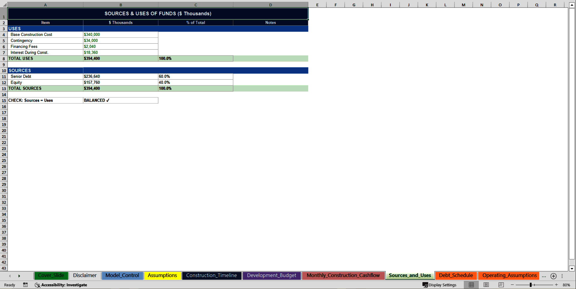 Football Stadium Development & Operations Financial Model (Excel template (XLSX)) Preview Image