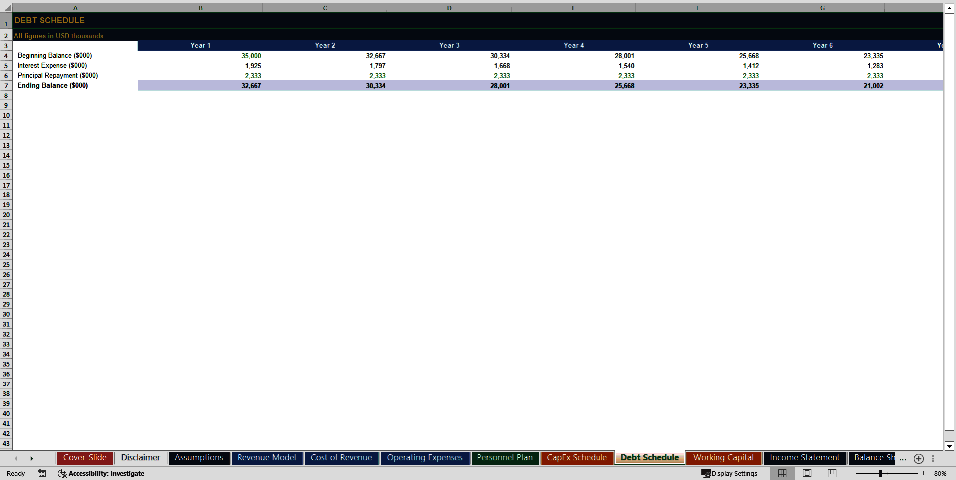 Casino Hotel 10-Year Financial Model (Excel template (XLSX)) Preview Image