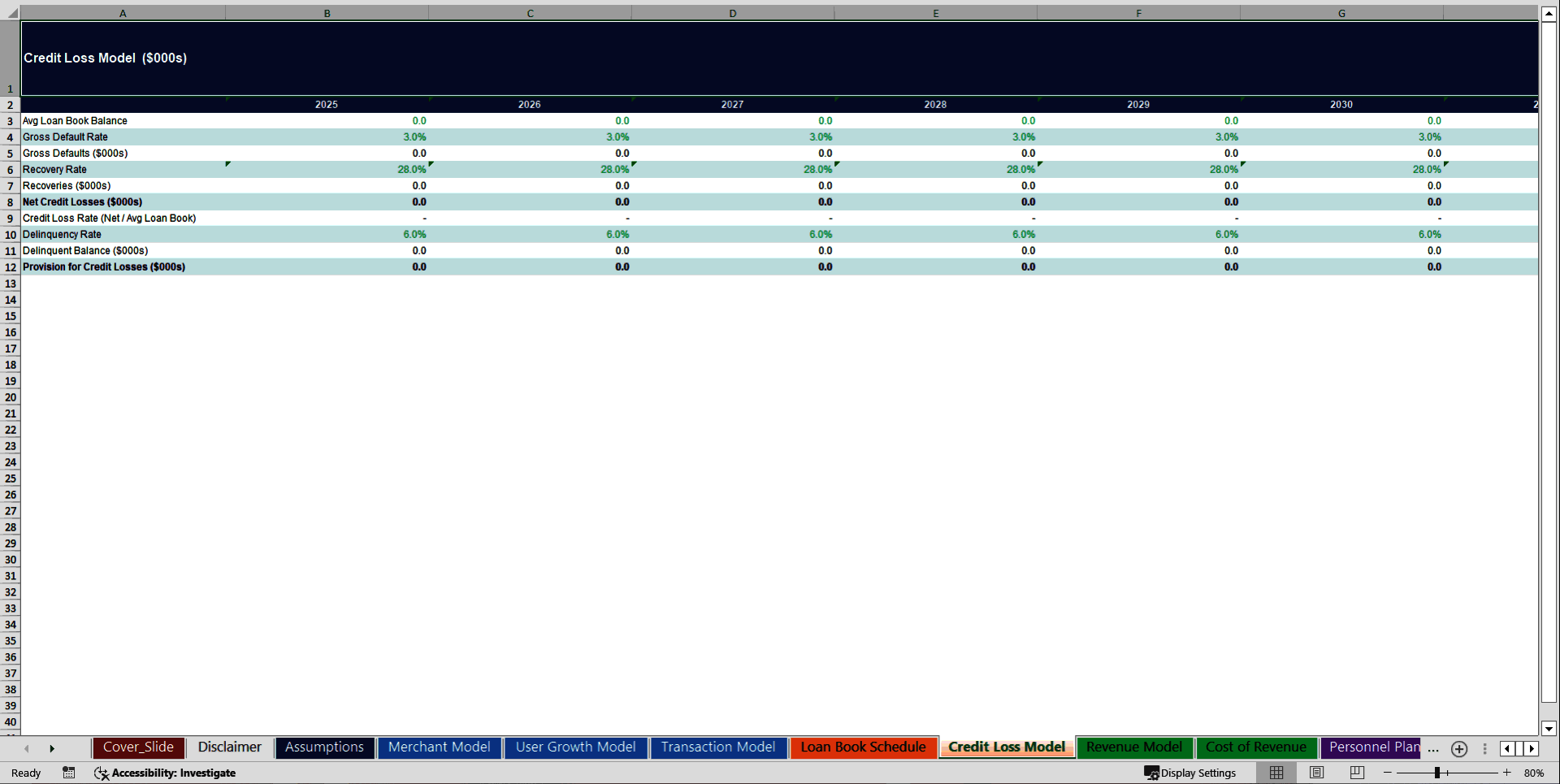 Buy Now Pay Later (BNPL) FinTech 10-Year Financial Model (Excel template (XLSX)) Preview Image