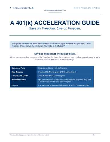 401(k) Education & Acceleration Playbook & Guide (Document Bundle)