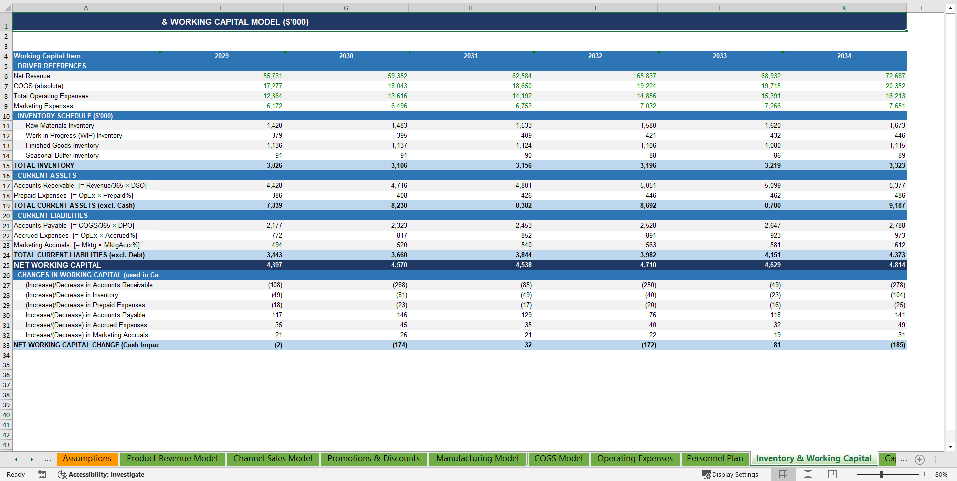 Fast Moving Consumer Goods (FMCG) Company Financial Model (Excel template (XLSX)) Preview Image