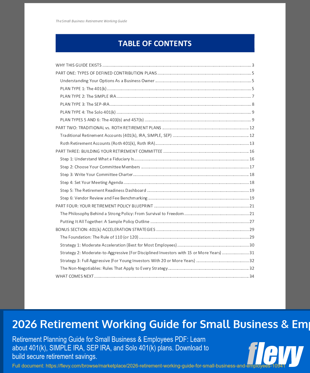 2026 Retirement Working Guide for Small Business & Employees (35-page PDF document) Preview Image