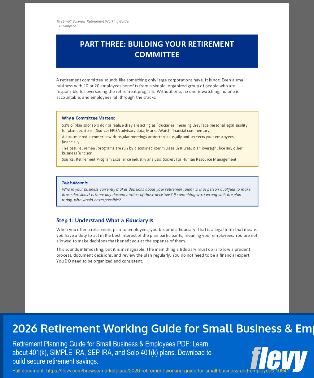 2026 Retirement Working Guide for Small Business & Employees (35-page PDF document) Preview Image