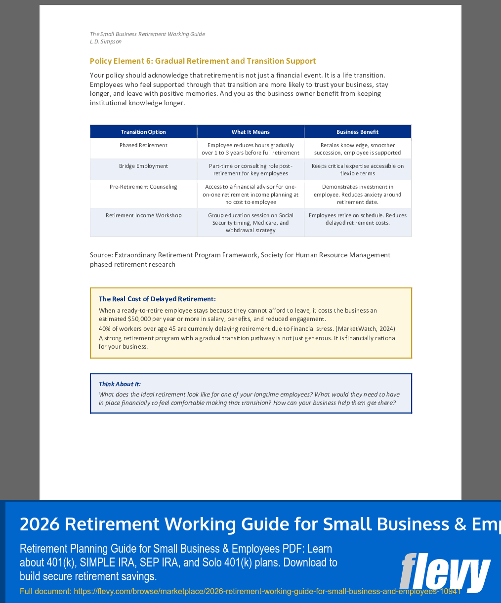 2026 Retirement Working Guide for Small Business & Employees (35-page PDF document) Preview Image