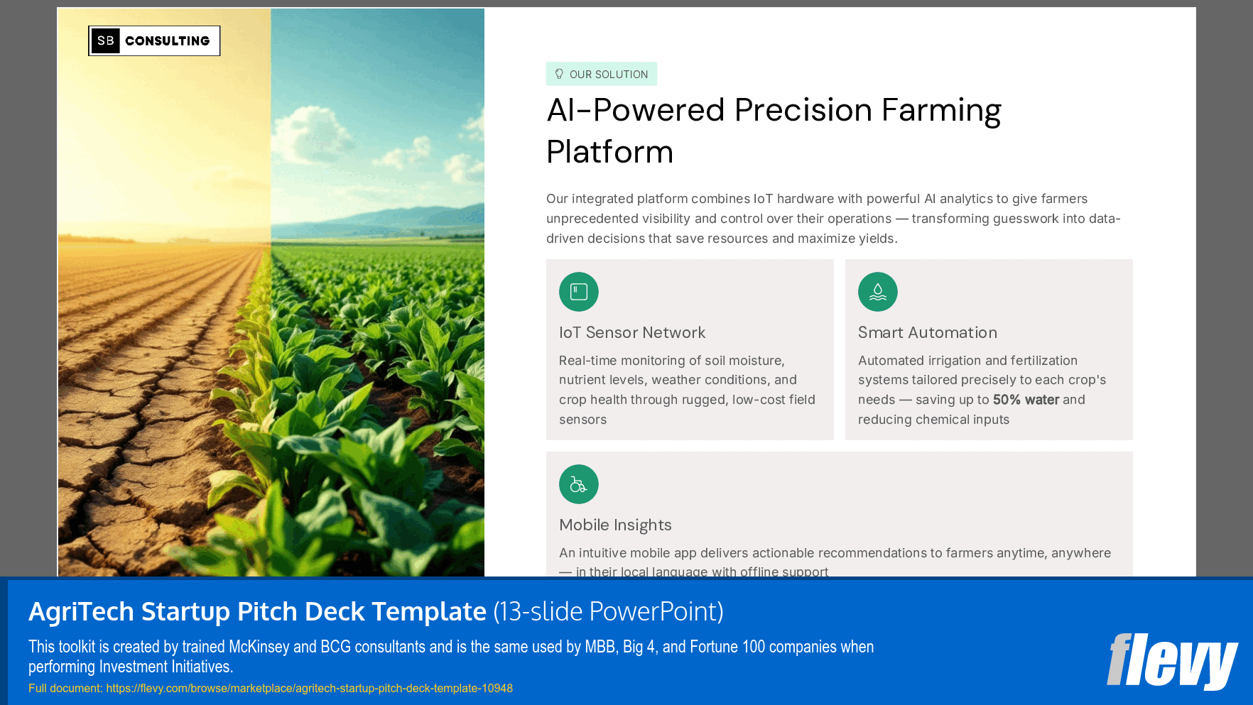 AgriTech Startup Pitch Deck Template (13-slide PPT PowerPoint presentation slide deck (PPTX)) Preview Image