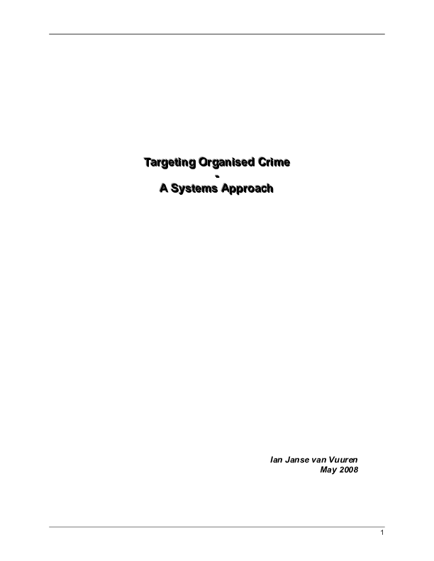 Targeting Organised Crime - A Systems Approach (26-page PDF document) Preview Image