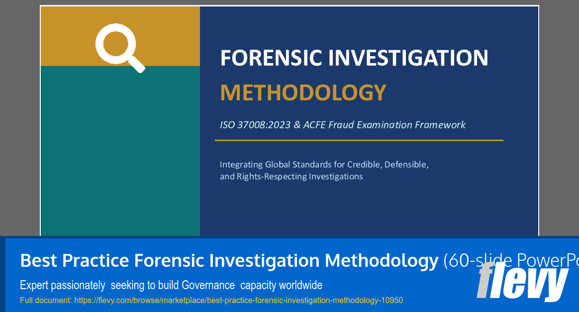 Best Practice Forensic Investigation Methodology (60-slide PPT PowerPoint presentation slide deck (PPTX)) Preview Image
